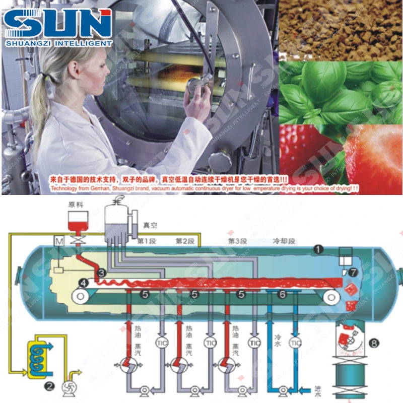 Continuous Vacuum Belt Dryer Food Drying Equipment