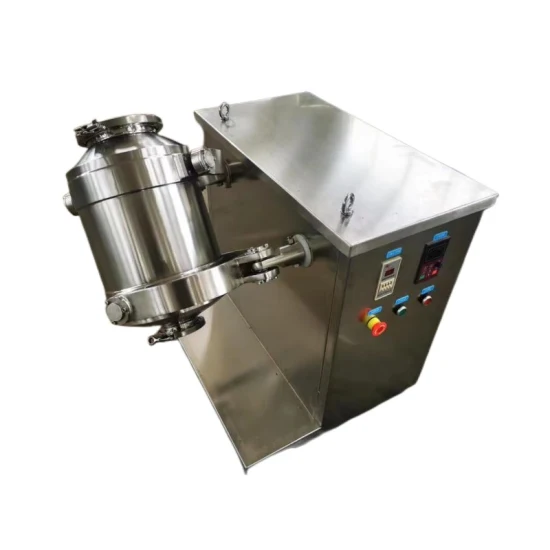 Stainless Steel Powder Drum Rotating Pharmaceutical Food Dry Powder Mixer Three-Dimensional Motion 3D Mixer